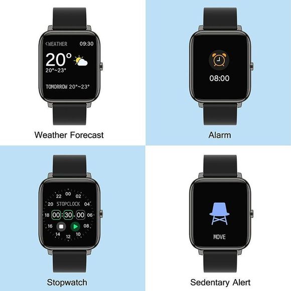 Popglory Smart Watch - 1.4" Full Touch Screen, Black - Picture 3 of 10